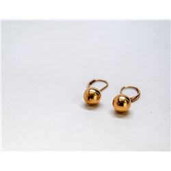 14K GOLD BALL DROP EARRINGS
