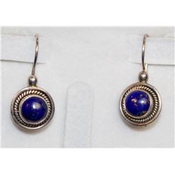 925 SILVER WITH BLUE LAPIS LAZULI DROP EARRINGS
