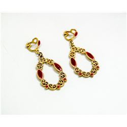 VINTAGE GOLD TONED DROP EARRINGS