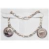 Image 1 : 925 SILVER LINK BRACELET WITH 2 CHARMS 7.5"