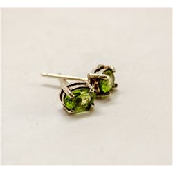 925 SILVER AND PERIDOT STUD EARRINGS