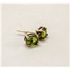 Image 1 : 925 SILVER AND PERIDOT STUD EARRINGS
