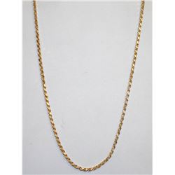 14K GOLD DIAMOND CUT ROPE CHAIN NECKLACE 18"