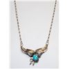 Image 1 : 18" 925 SILVER AND TURQUOISE NECKLACE
