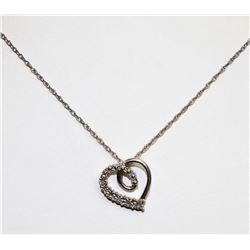 SILVER TONED HEART 18" NECKLACE