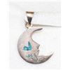Image 1 : 925 SILVER AND TURQUOISE MOON PENDANT