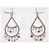 Image 1 : MULTI STONE SILVER TONE CHANDELIER EARRINGS