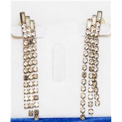 VINTAGE COSTUME JEWELLERY EARRINGS WITH CLEAR