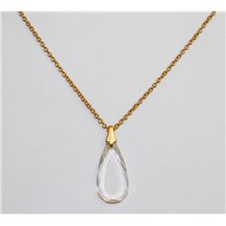 18" GOLD TONED CRYSTAL DROP NECKLACE
