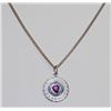 Image 1 : STERLING SILVER AND AMETHYST PENDANT ON CHAIN 24"