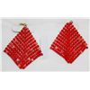 Image 1 : RED MESH EARRINGS
