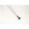 Image 1 : 925 SILVER LAPIS LAZULI PENDANT ON BOX CHAIN 16"