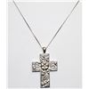 Image 1 : 18" 925 SILVER BOX CHAIN W SILVER TONE CROSS