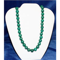 LARGE MALACHITE SEMI PRECIOUS STONE NECKLACE 25”