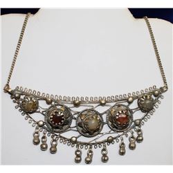 LARGE SILVER WITH SEMI PRECIOUS STONE ORNATE 24"