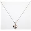 Image 1 : PLATINUM AND DIAMOND HEART PENDANT ON 16" CHAIN