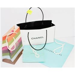 ASSORTED DESIGNER PAPER BAGS CHANEL COACH TIFFANY