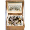 Image 1 : WOODEN BOX FULL OF ASSORTED WORLD COINS