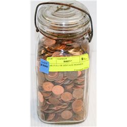 JAR FULL OF VINTAGE PENNIES
