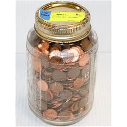 JAR FULL OF VINTAGE PENNIES