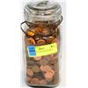Image 1 : JAR FULL OF VINTAGE PENNIES
