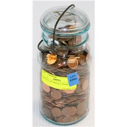 JAR FULL OF VINTAGE PENNIES