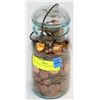 Image 1 : JAR FULL OF VINTAGE PENNIES