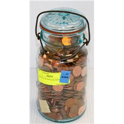 JAR FULL OF VINTAGE PENNIES