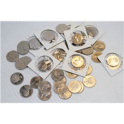 40 ASSORTED VINTAGE CANADIAN 50 CENT PIECES