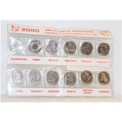 CANADIAN 2000 MILLENNIUM COLLECTOR QUARTERS IN