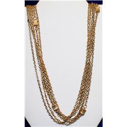 27" 3 STRAND GOLD TONED NECKLACE