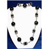 Image 1 : 925 SILVER AND BLACK BEADED 34” NECKLACE 7.5”