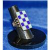 Image 1 : STERLING RING WITH LAPIS AND TURQUOISE CHECKERED
