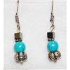 Image 1 : STERLING SILVER DROP EARRINGS WITH TURQUOISE