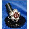 Image 1 : 925 SILVER RING WITH GARNET CLUSTER & INLAID