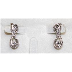 925 SILVER FIGURE 8 EARRINGS WITH AAA CUBIC ZIRCON