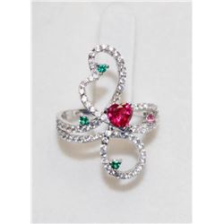 925 SILVER RING (SIZE 8) WITH 91 AAA CUBIC