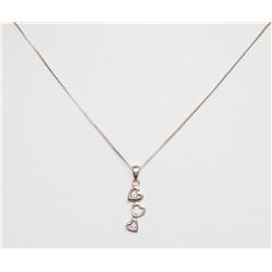 14K WHITE GOLD 18" BOX CHAIN NECKLACE WITH DIAMOND 3