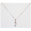 Image 1 : 14K WHITE GOLD 18" BOX CHAIN NECKLACE WITH DIAMOND 3