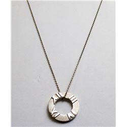 TIFFANY STERLING SILVER ATLAS PENDANT 18” CHAIN