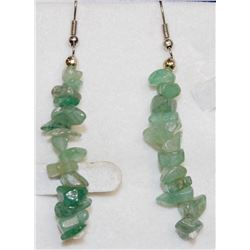 GREEN STONE DROP EARRINGS