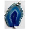 Image 1 : LARGE BLUE POLISHED  AGATE STONE PENDANT
