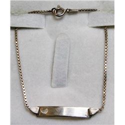 925 SILVER HEART ID 7" BRACELET