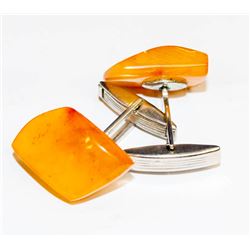 VINTAGE AMBER COLORED CUFFLINKS