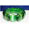 Image 1 : GREEN ART GLASS BEADED BRACELET 7"