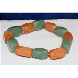 TWO TONE STONE BEADED BRACELET