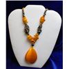 Image 1 : ART GLASS BEADED 20" NECKLACE AND PENDANT