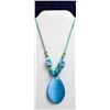 Image 1 : BLUE GLASS PENDANT NECKLACE