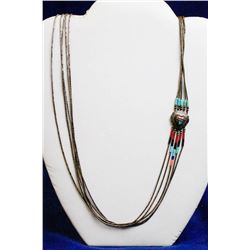 24" STERLING SILVER BEADED MULTI STRAND NECKLACE