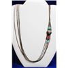 Image 1 : 24" STERLING SILVER BEADED MULTI STRAND NECKLACE